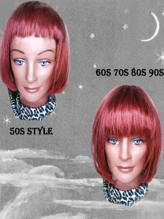 Franco Other - Red Hair Wig, Classic Bob for 50s Looks and 60s 70s 80s etc Styles